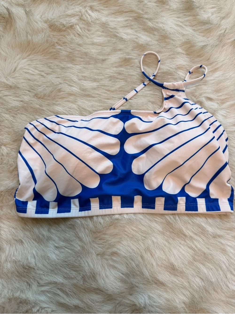 Women's‎ Scallops High Waisted Bikini Sets One Shoulder 2 piece Tummy Control XL